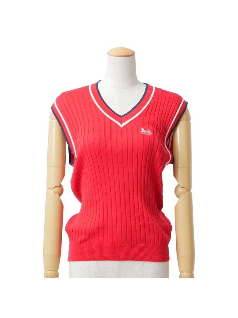 Celine Vintage Vest L Knit Saruki Embroidery V-neck